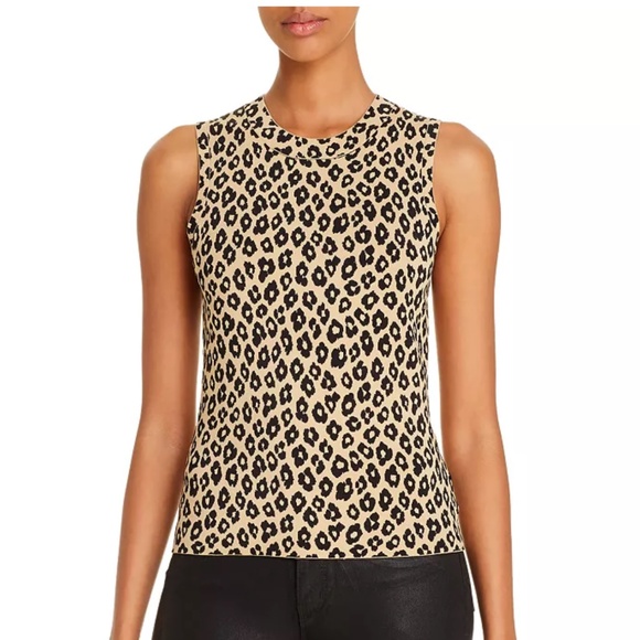 Theory Leopard-Print Shell Sleeveless Top Size M - Picture 1 of 6